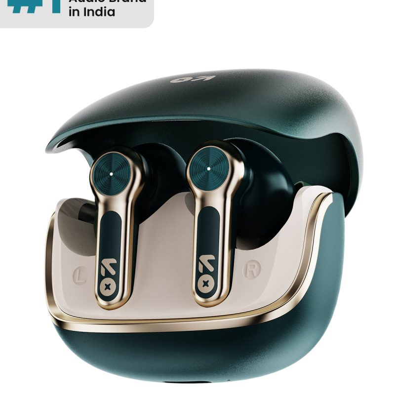 Raven Emerald Green Wireless Earbuds With Rich Sound & Powerful Bass