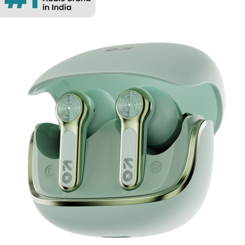 Raven Ice Mint Wireless Earbuds With Immersive Sound & Comfortable Fit
