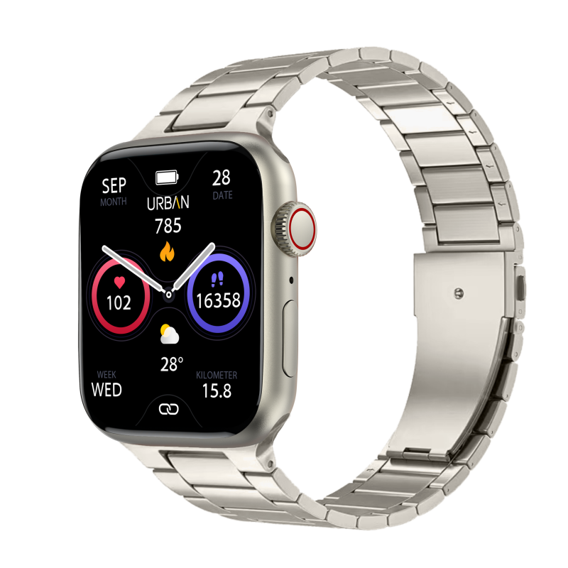 Wave Metal Smartwatch With Stylish Metal Design & Fitness Tracking