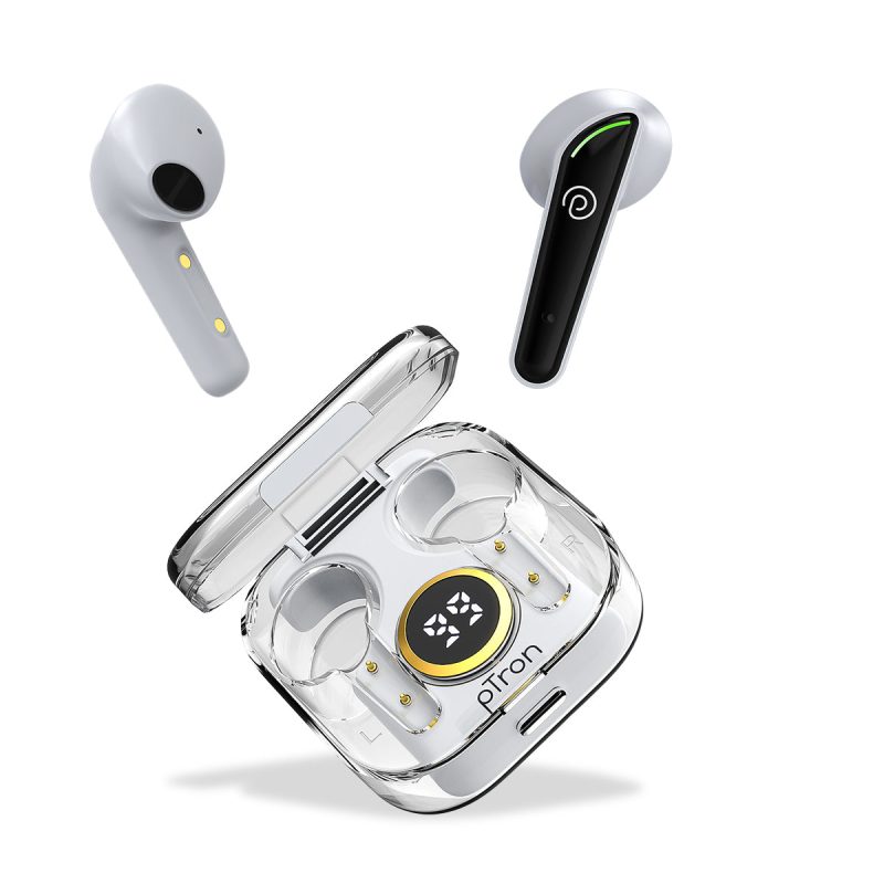 Ptron Bassbuds Nyx White & Black Wireless Tws Earbuds With 32-Hour Playtime & Immersive Audio