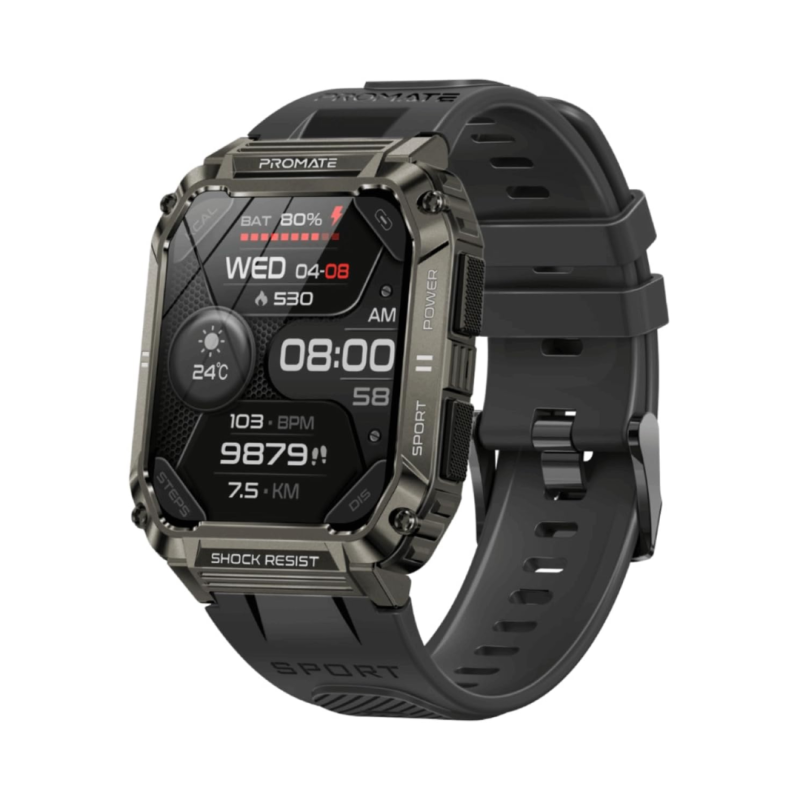 Promate Xwatch-S19 Rugged 1.95 Inch Bluetooth Calling Smartwatch With Ip67 & 10+ Day Battery