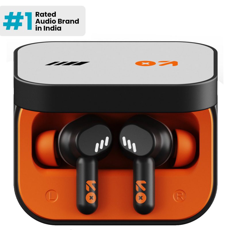 Tenet Turbo Orange Wireless Earbuds With Immersive Audio & Deep Bass