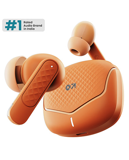 Z40 V2.0 Solar Orange Wireless Earbuds With Immersive Audio & Deep Bass