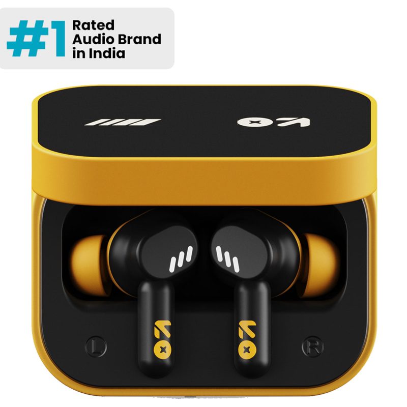 Tenet Solar Yellow Wireless Earbuds With Powerful Bass & Immersive Sound