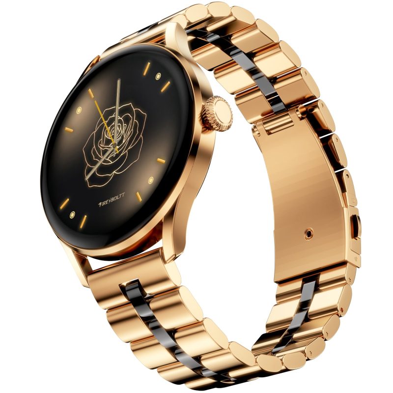 Glitz Imperial Gold Premium Smartwatch With Fitness Tracking & Smart Features