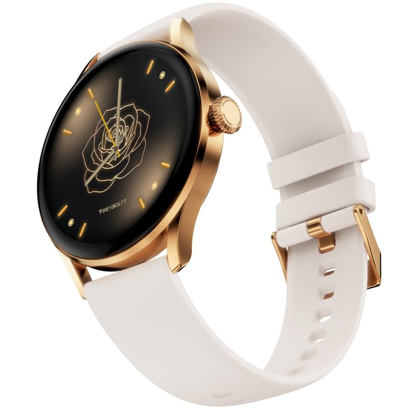 Glitz Pearl White Elegant Smartwatch With Fitness Tracking & Smart Features