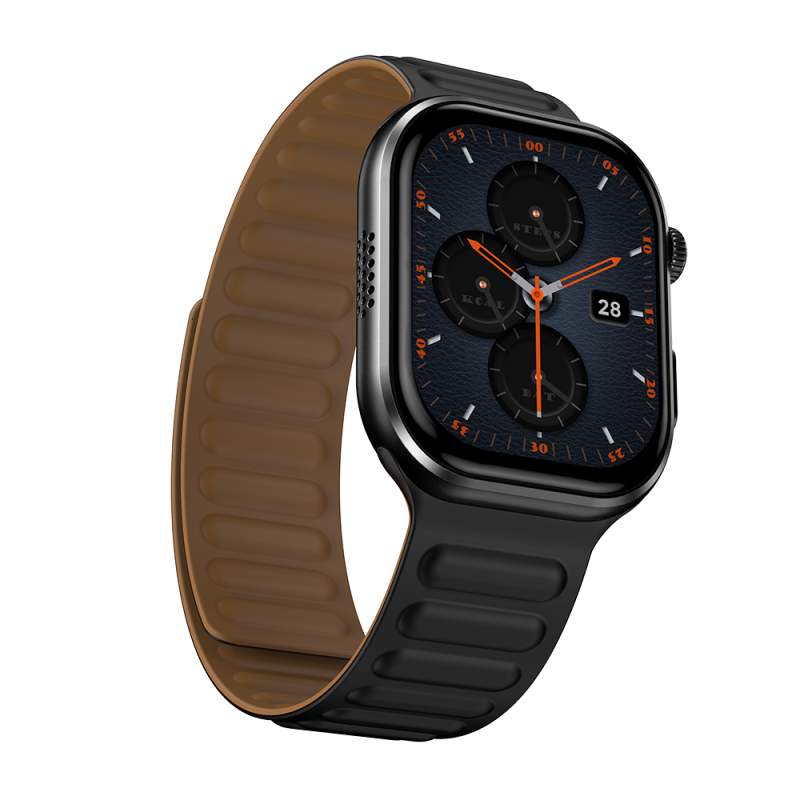 Brillia Pro Magnetic Black Smartwatch With Fitness Tracking & Smart Notifications