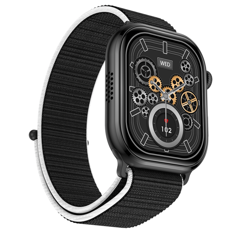Brillia Pro Nylon Black Smartwatch With Fitness & Health Tracking