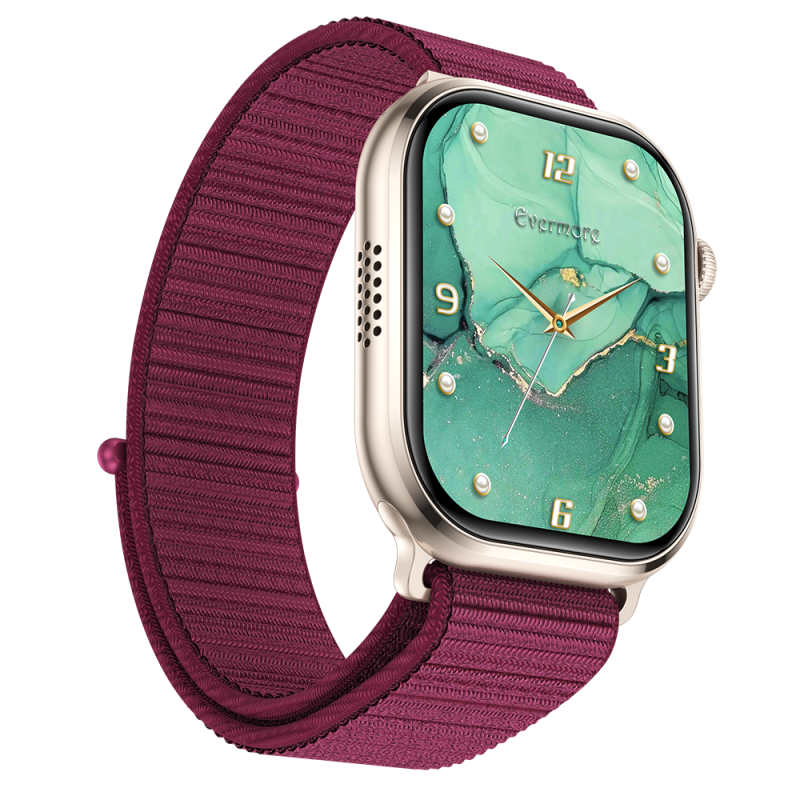 Brillia Pro Nylon Wine Smartwatch With Fitness Tracking & Smart Notifications