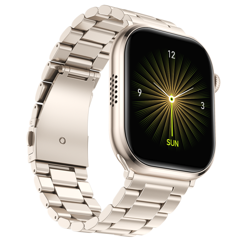 Brillia Pro Gold Stainless Steel Premium Smartwatch With Fitness Tracking