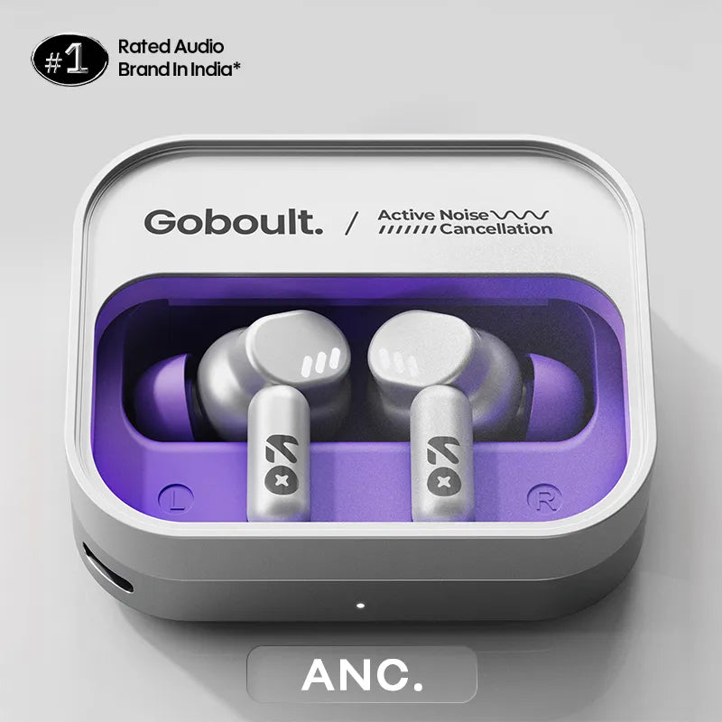 Tenet Pro Anc Frost White Wireless Earbuds With Active Noise Cancellation & Immersive Sound