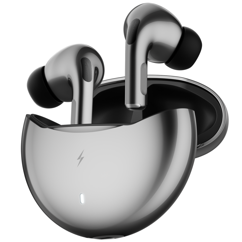 Firepods Aero Dark Grey Tws Wireless Earbuds With Rich Sound & Deep Bass