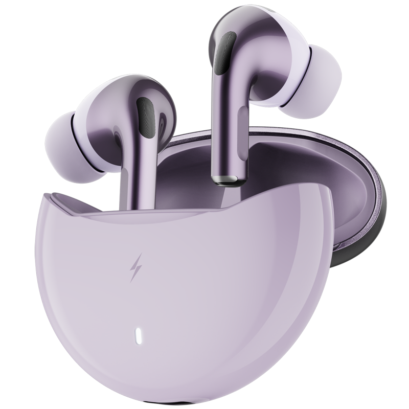 Firepods Aero Pro Lilac Tws Wireless Earbuds With Rich Sound & Deep Bass