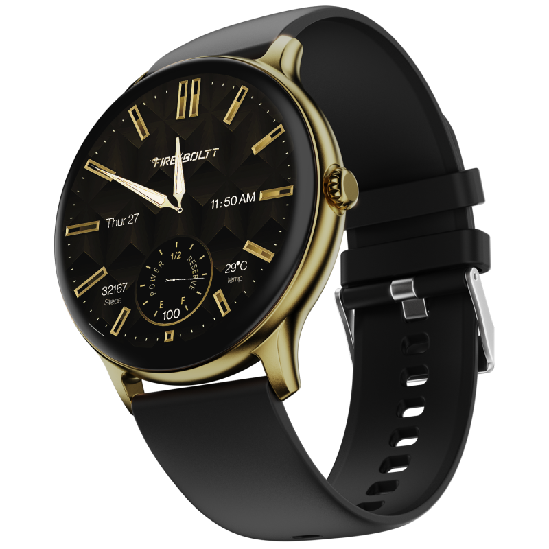 Phoenix Pro Gold Black Premium Smartwatch With Fitness Tracking & Smart Notifications