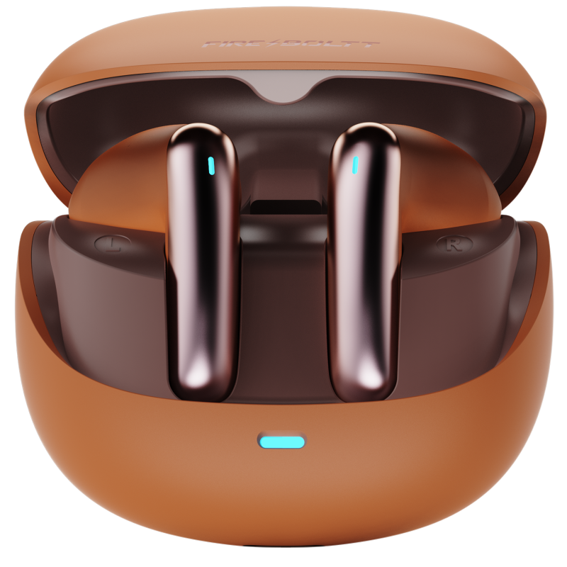 Firepods Aero Fit Copper Orange Tws Wireless Earbuds With Powerful Bass & Deep Sound
