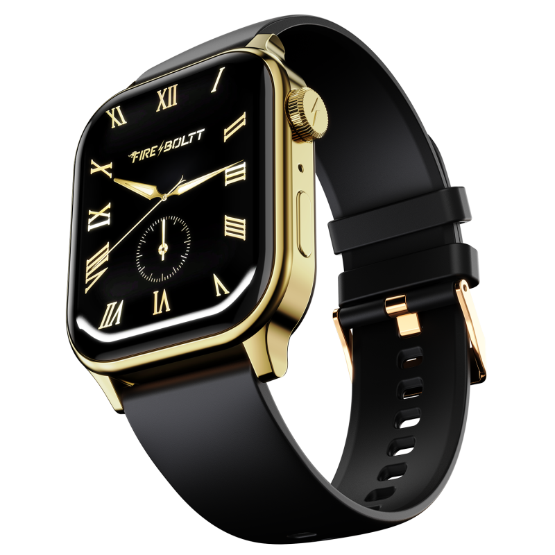 Rise Gold Black Premium Smartwatch With Fitness & Activity Tracking