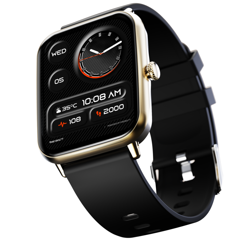 Ninja Call Pro Plus Gold Black Bluetooth Calling Smartwatch With Fitness Tracking