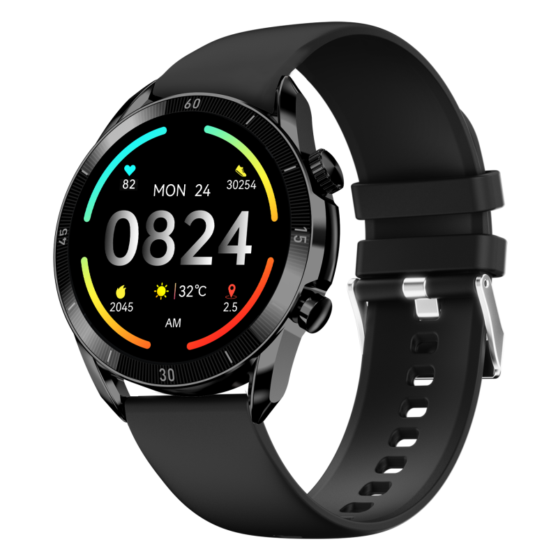 Legacy Black Silicone Smartwatch With Fitness & Health Tracking