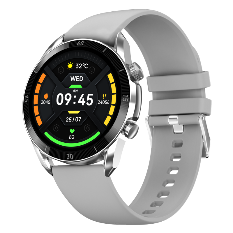 Legacy Grey Silicone Smartwatch With Fitness Tracking & Smart Notifications