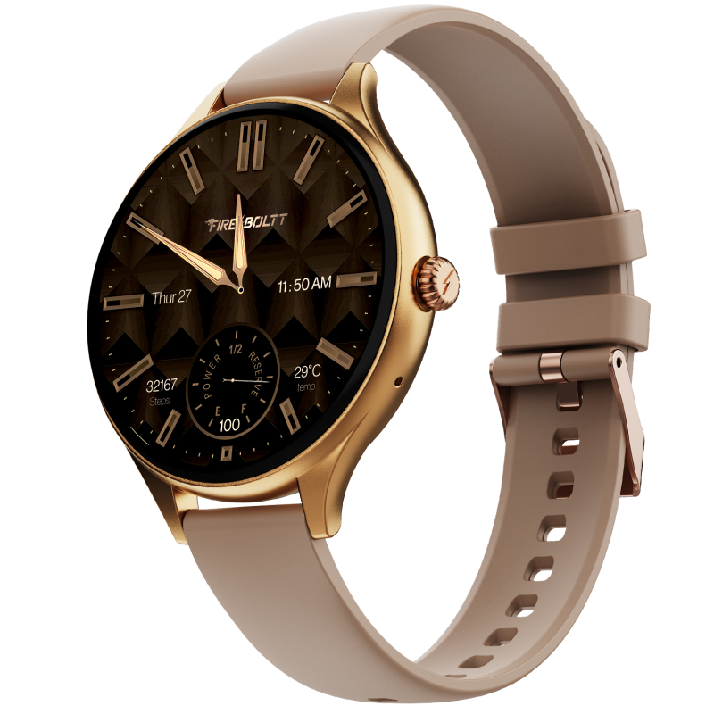 Phoenix Air Mocha Brown Stylish Smartwatch With Fitness & Health Tracking