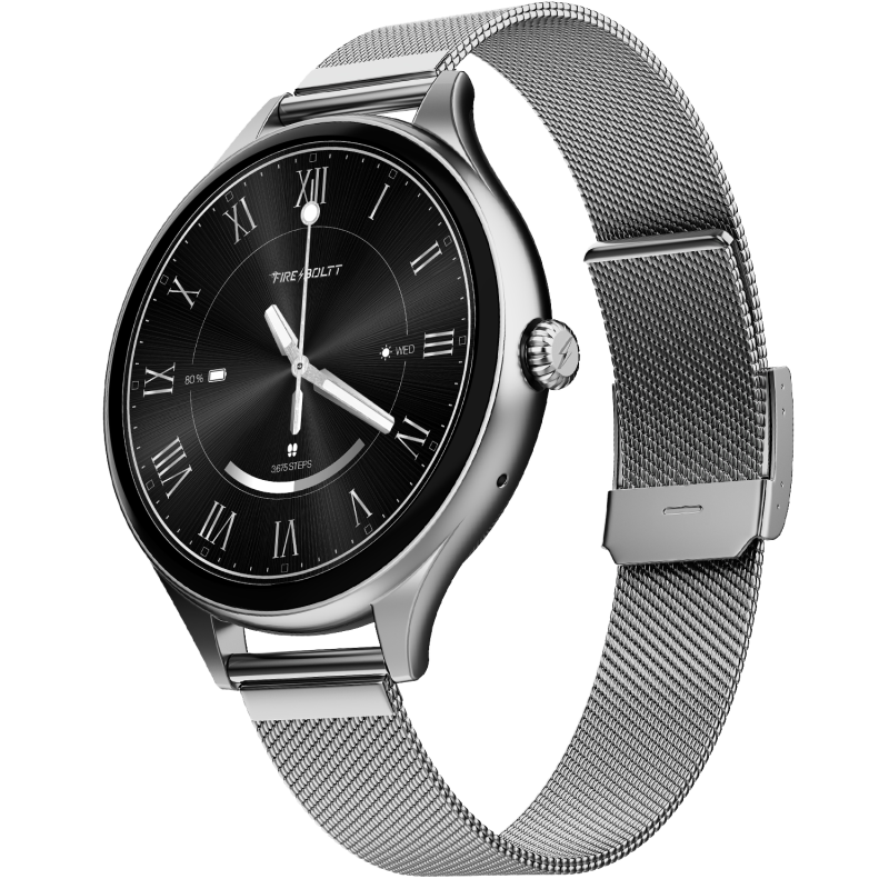 Phoenix Air Titan Silver Stylish Smartwatch With Fitness & Health Tracking